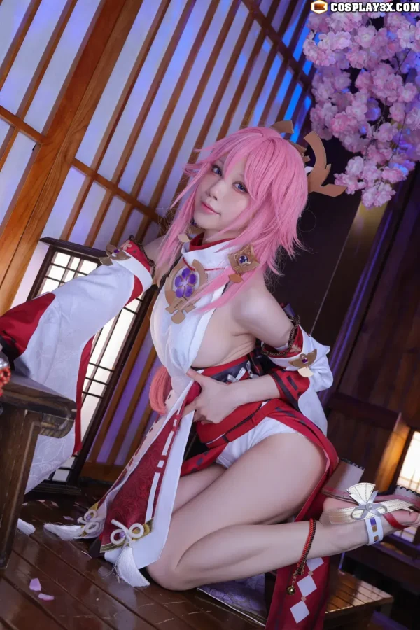 水淼aqua Cosplay Yae Miko – Genshin Impact Set.01